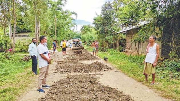 Road repaired by social worker