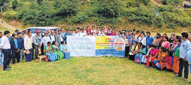 Kangpokpi MLA celebrates 'India's 100 Crore Covid vaccination' at Poudel Basti