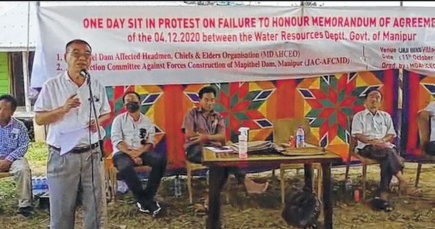 Villagers stage protest demanding release of water from Mapithel dam
