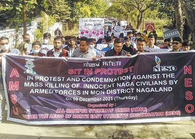 'Repeal AFSPA from North East' AMSU, COCOMI protest killing of civilians