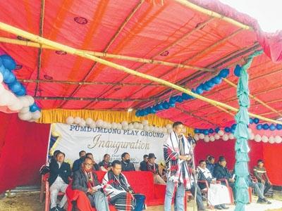 Robert Maram inaugurates Pumdumlong ground
