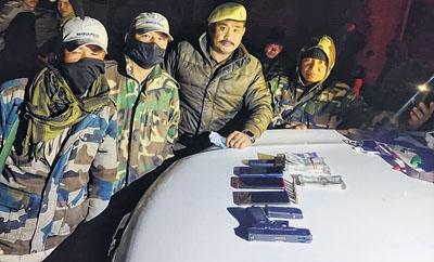 Arms, cash seized in troubled CCpur; 4 held