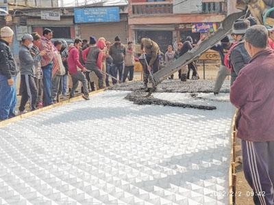 HDPE Cell fills concrete road at CCpur