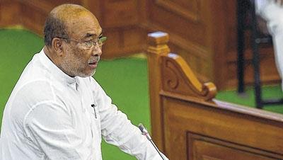   Chief Minister N Biren Singh oh the 1st day of the 12th Manipur Legislative Assembly March 24 2022 