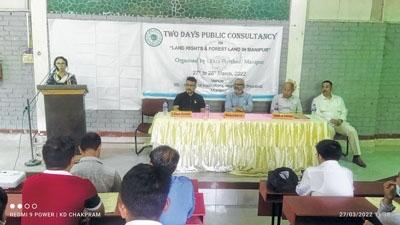 Public consultancy on 'Land Rights and Forest Land in Manipur' held