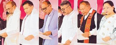 N Biren sworn in as CM, five others as Ministers