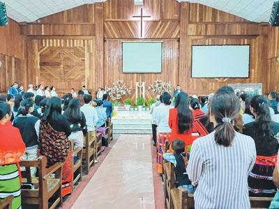  Easter Sunday celebrated at MBC Centre Church, Chingmeirong on April 17 2022 