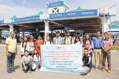 Students of College of Agriculture, CAU flagged off for 3 months foreign training programme