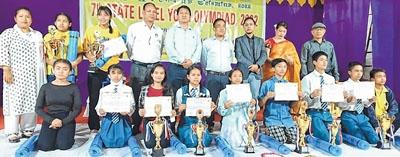 Nandita , Dineer emerge Secondary Section toppers in State Level Yoga Olympiad