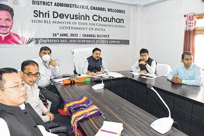 MoS Communication chairs review meeting on ADP Chandel district