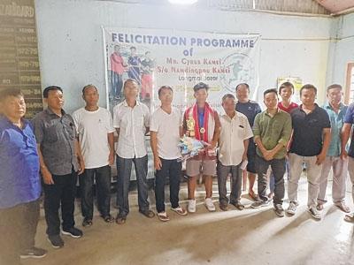 Longmai Village Administration fetes footballer Cyrus Kamei