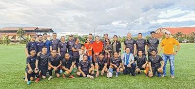 IAS/MCS play friendly football match with IPS/MPS