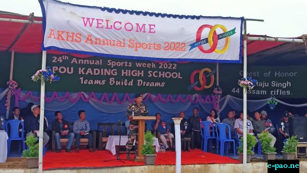 Distribution of sports items to Apou Kading High School Tamei