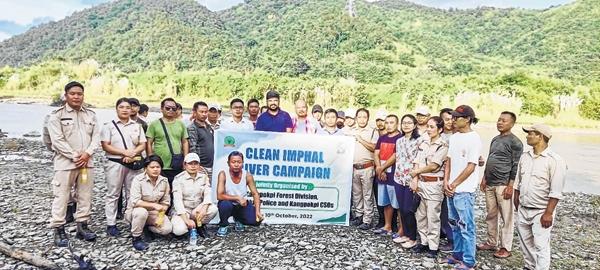 Clean Imphal River continues in Kpi with participation of various CSOs