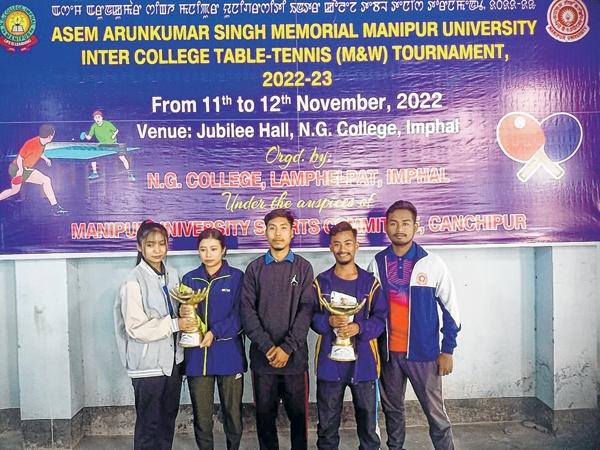 Kakching Khunou College win MU Inter College TT tourney title