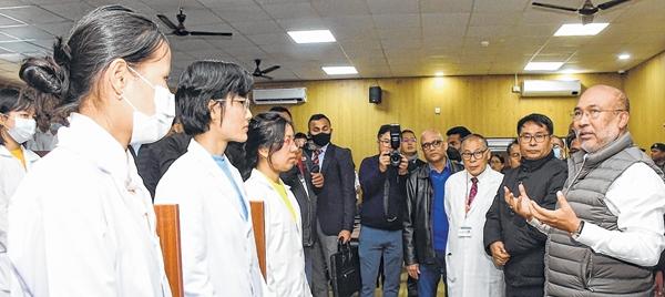 CM inspects CCpur Medical College, INA site at Moirang