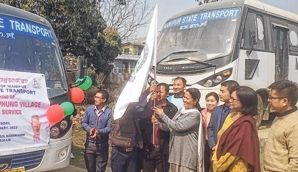 Transport Director flags off Imphal-Tamphung bus service