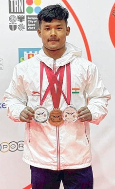  N Tomchou Meetei bags three medals at Youth Weightlifting Worlds  