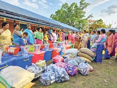 Essential items donated to relief camps