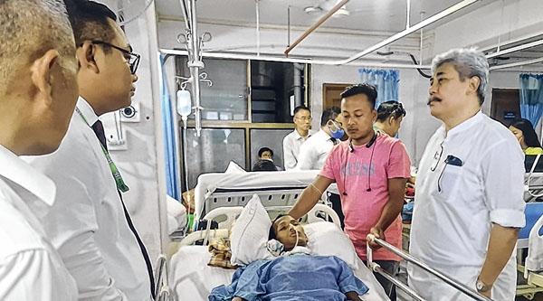 Nishiktant extends assistance to injured at SHRC, Raj Medicity
