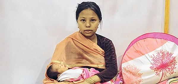 Child born in relief camp enlivens hopes of parents