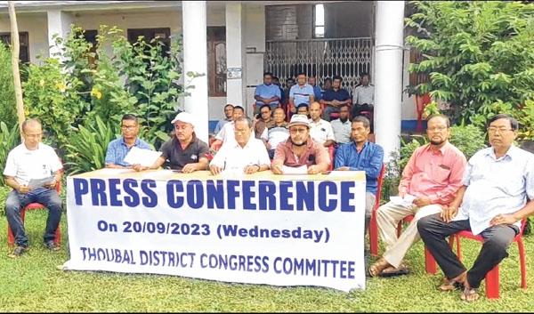 Thoubal District Congress Committee raises concern on functioning of BJP Government