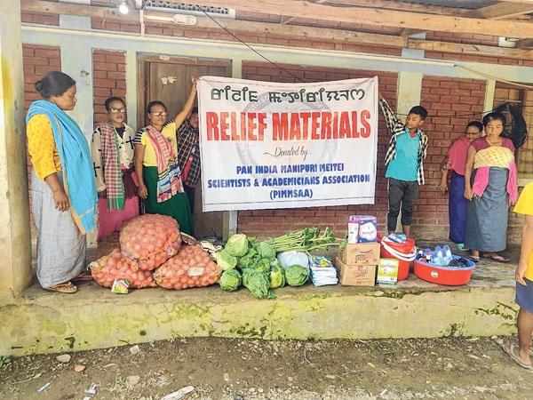 Relief materials provided to displaced people