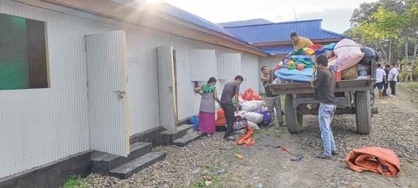 Shifting of displaced people to temporary homes at Kwakta