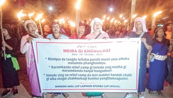 Torch rally staged urging for restoration of peace, normalcy in Manipur