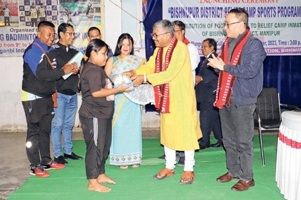 YAS Minister kicks off Bishnupur District Relief Camp Sports Programme