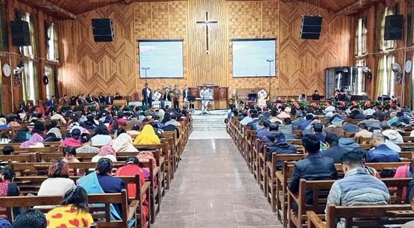 Prayer meeting held at Tangkhul Baptist Church, Chingmeirong