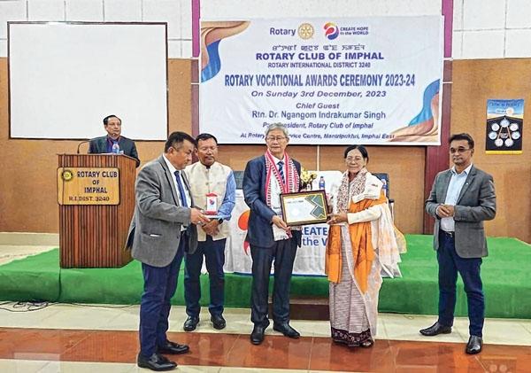 Rotary Club of Imphal hands over Vocational Service Awards 2023