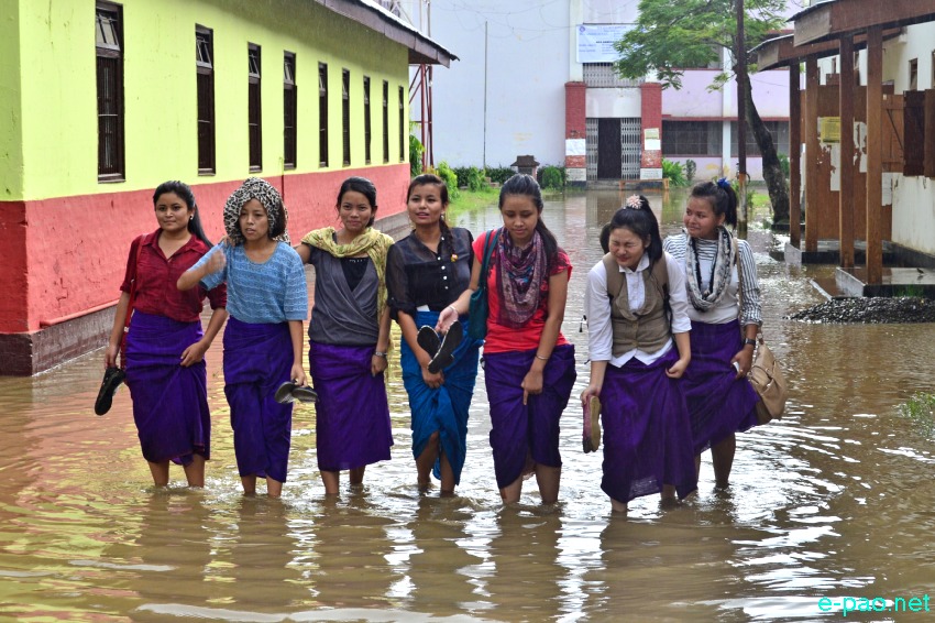 Overnight rains caused flash floods in Imphal - GP College area :: 22 August 2014