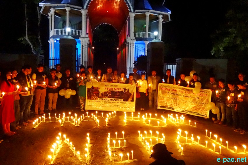 Candlelight vigil held for Nepal earthquake victims at western gate of Kangla :: April 27 2015