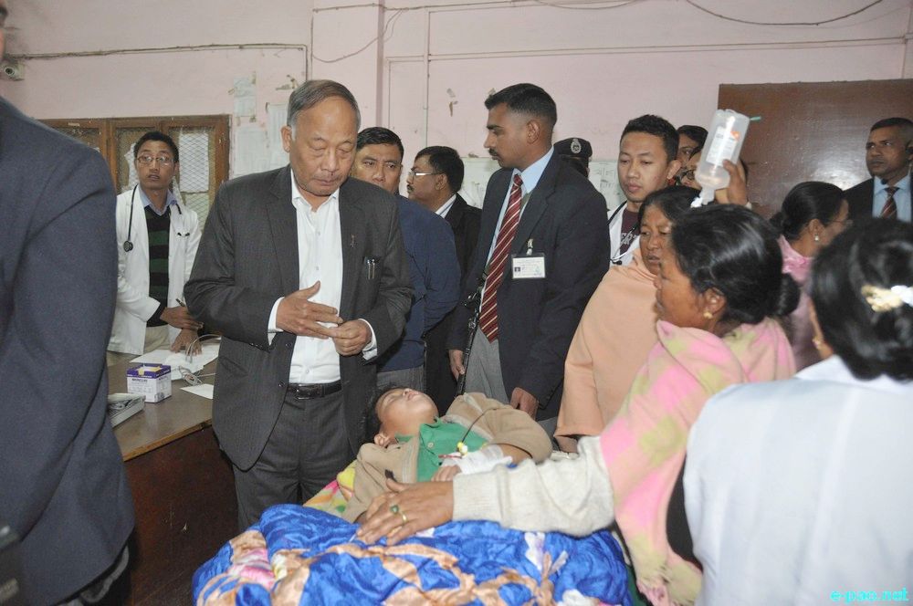 Manipur Earthquake : CM of Manipur  visited RIMS, Raj Poly and JNIMS Hospital :: January 4 2016