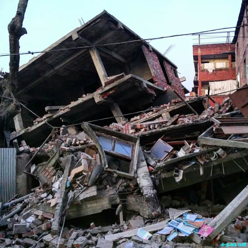 An earthquake with magnitude 6·8 occurred near Imphal, Manipur :: at 04:35 AM  January 4 2016
