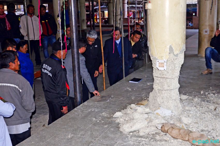 Manipur Earthquake :: Natural Disaster Management Authority (NDMA) team visit Ima Keithel :: January 9 2016