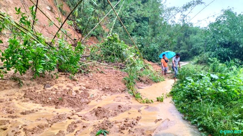 Massive landslides at numerous places along Imphal-Jiribam route on National Highway 37 :: June 17 2022
