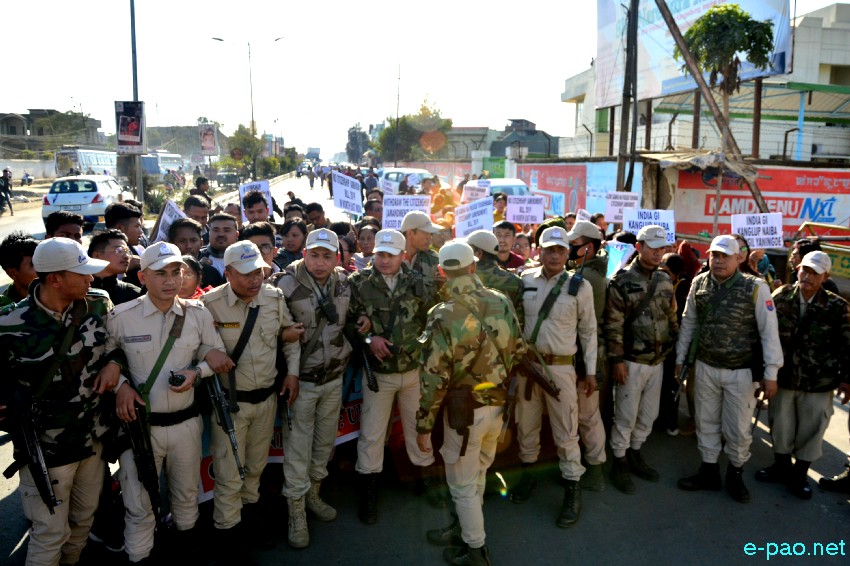 Protest against Citizenship (Amendment) Bill (CAB) by UPF & CSOs at Keishampat :: 21st January 2019