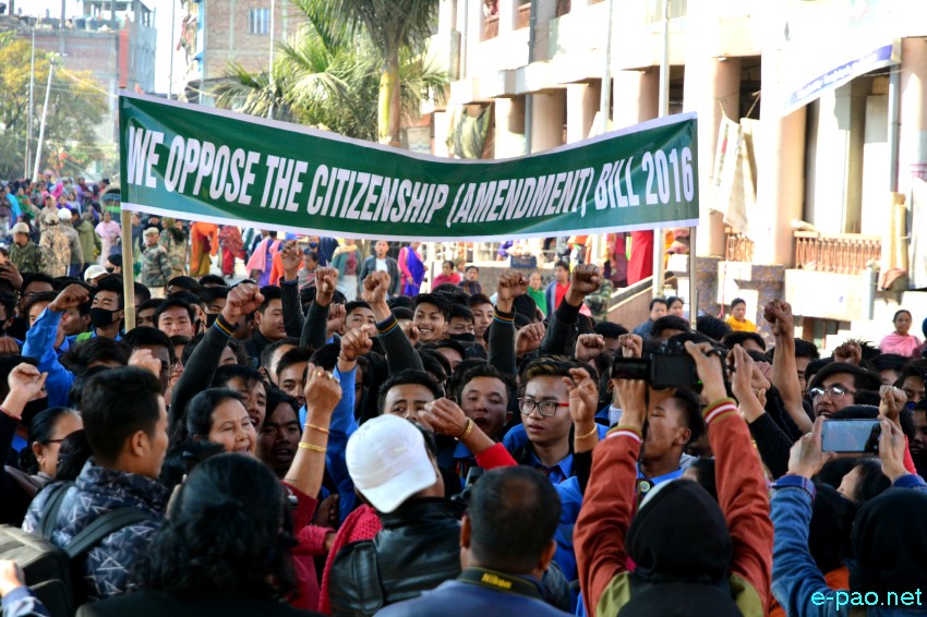  Students/ Women Vendors protest against Citizenship (Amendment) Bill (CAB) at Sanjenthong , Khwairamband :: 15 January 2019  