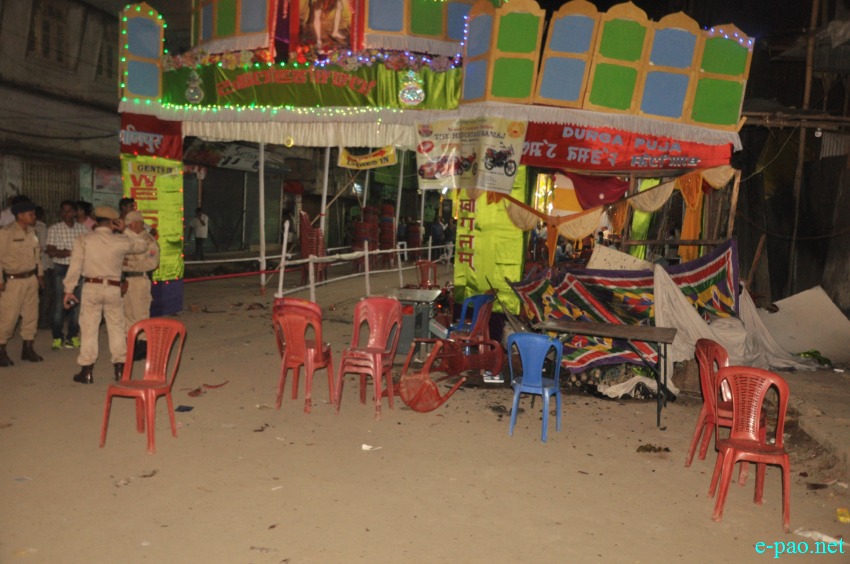 Bomb Blast at MG Avenue Imphal (next to a Durga Puja Pandal) :: 01 October 2014