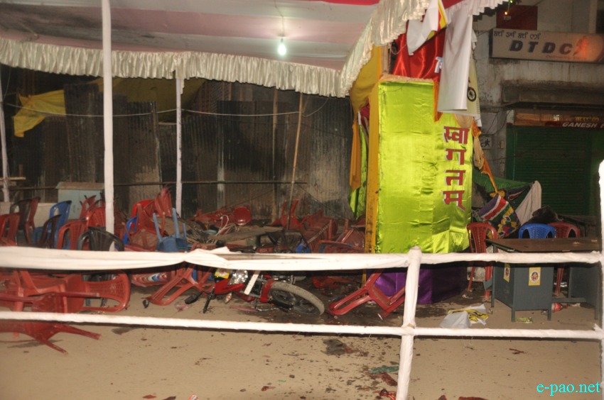 Bomb Blast at MG Avenue Imphal (next to a Durga Puja Pandal)  :: 01 October 2014