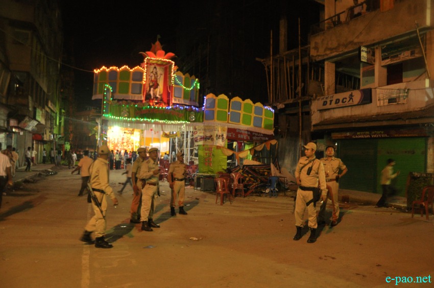 Bomb Blast at MG Avenue Imphal (next to a Durga Puja Pandal)  :: 01 October 2014