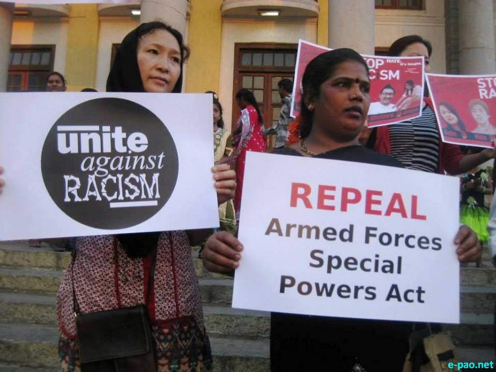 'Say no to Racism' : Candlelight Protest at The Town Hall, Bangalore : :: February 24 2014