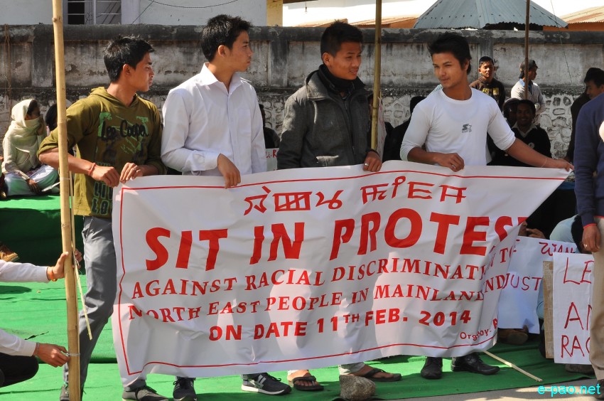 Protest against crimes committed to NE people in Delhi : At Imphal :: February 11 2014