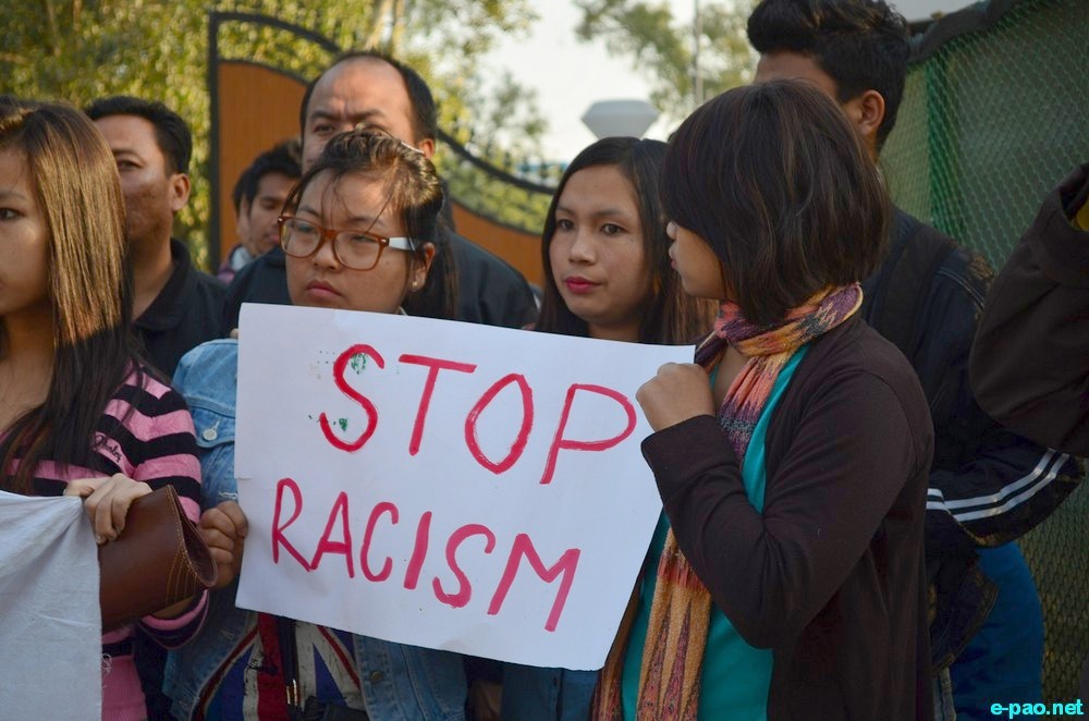 Protest against Racism at Saket Area, Delhi for stabbed 22 Years Old Manipuri boy on Feb 11 2014 