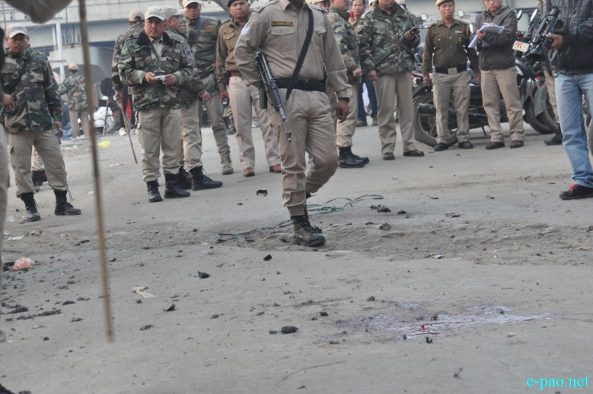 Bomb Blast at Ima Keithel (Masjid Road) at 4:30 pm on February 18 2015