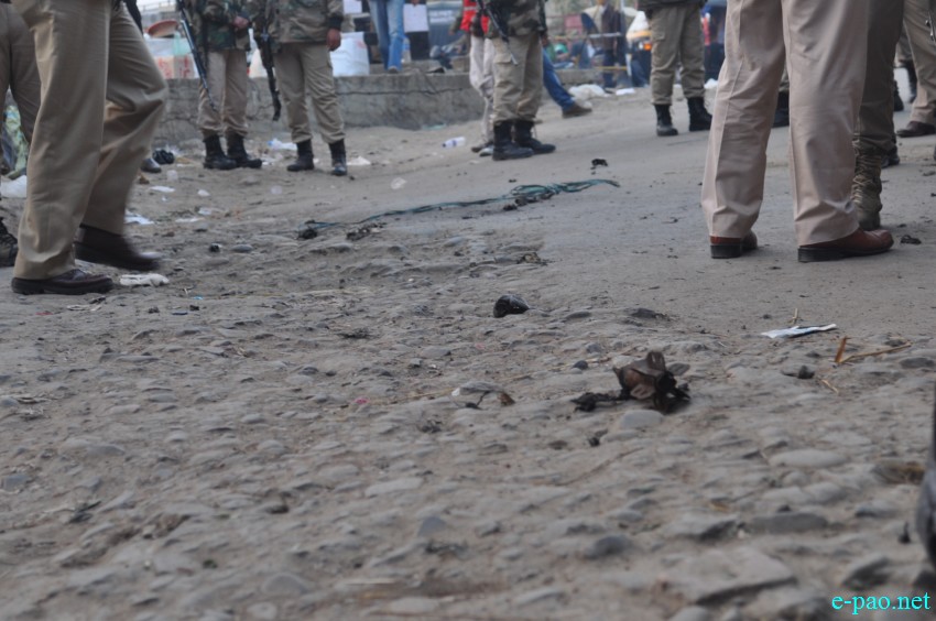 Bomb Blast at Ima Keithel (Masjid Road) at 4:30 pm on February 18 2015