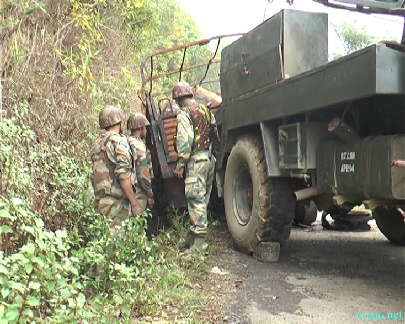 Damaged vehicles : 10 days aftermath the militants ambush at Paraolon village in Chandel District :: June 15 2015
