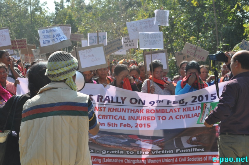 Mass Rally in protest against Khunthak Bombing at Kasom Khullen, Ukhrul District ::  9th Feb 2015